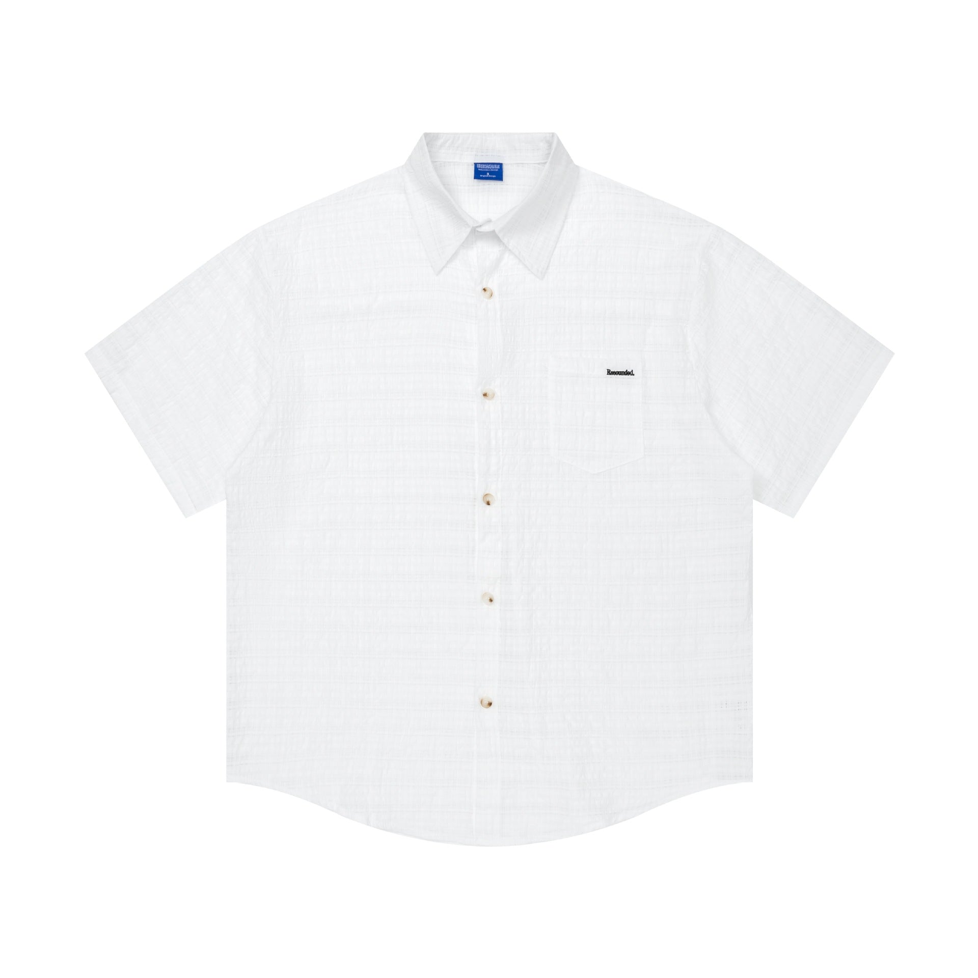 Pocket letter embroidered logo short sleeved shirt