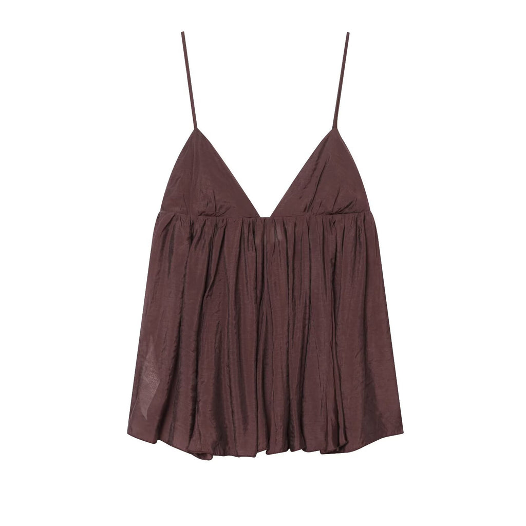 Hot girl sexy V-neck hanging suspender top