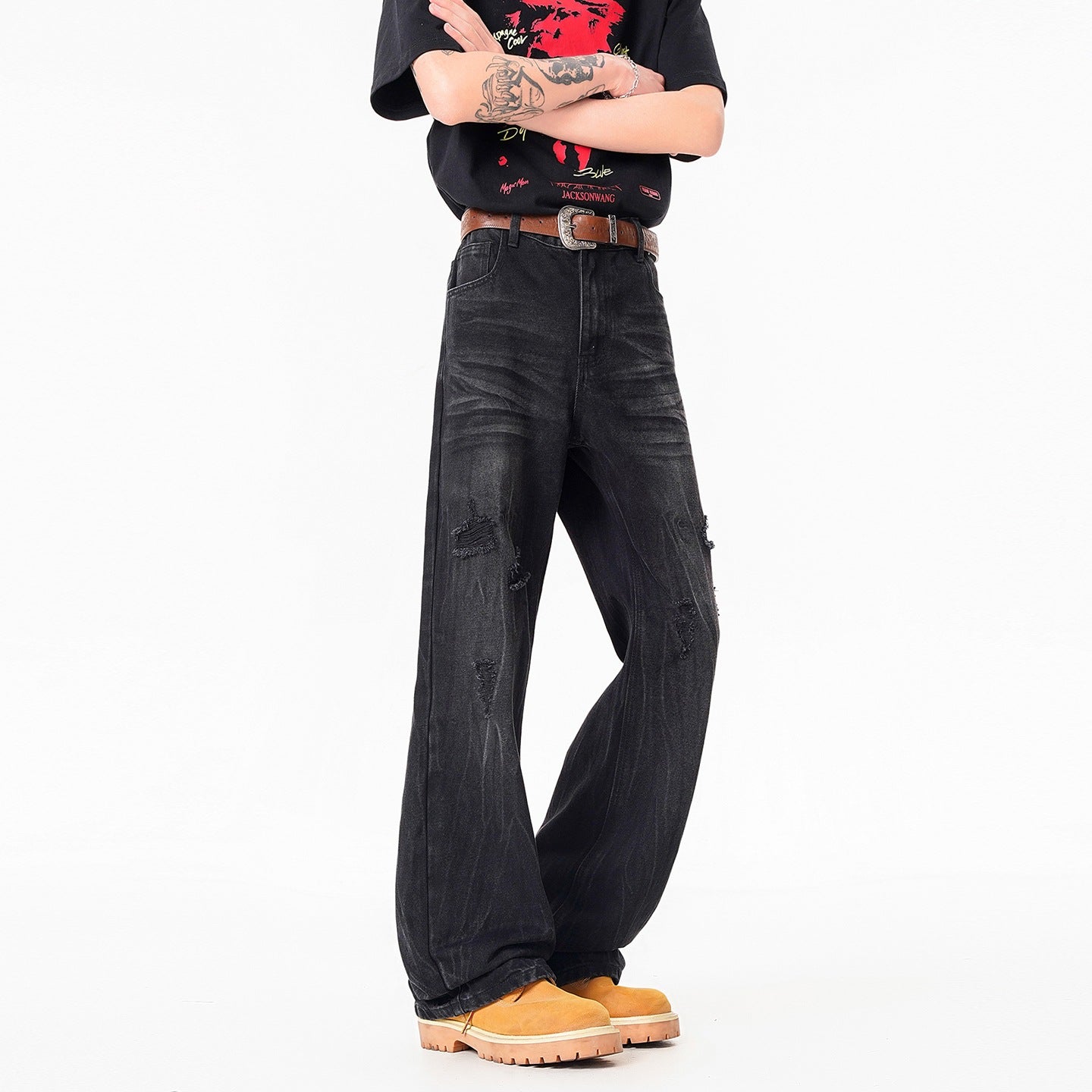 Street Style Lightweight Catwhisker Flared Jeans