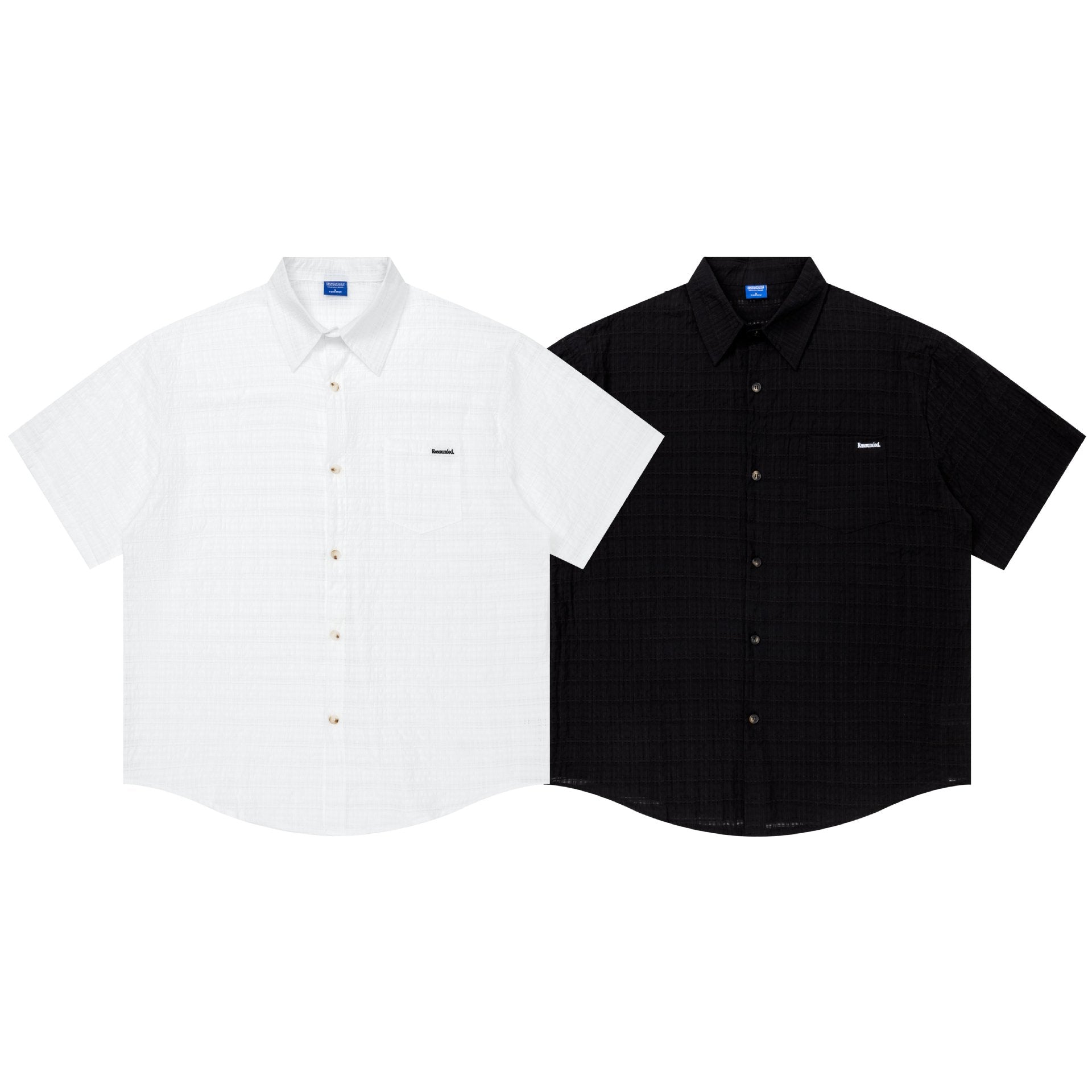 Pocket letter embroidered logo short sleeved shirt