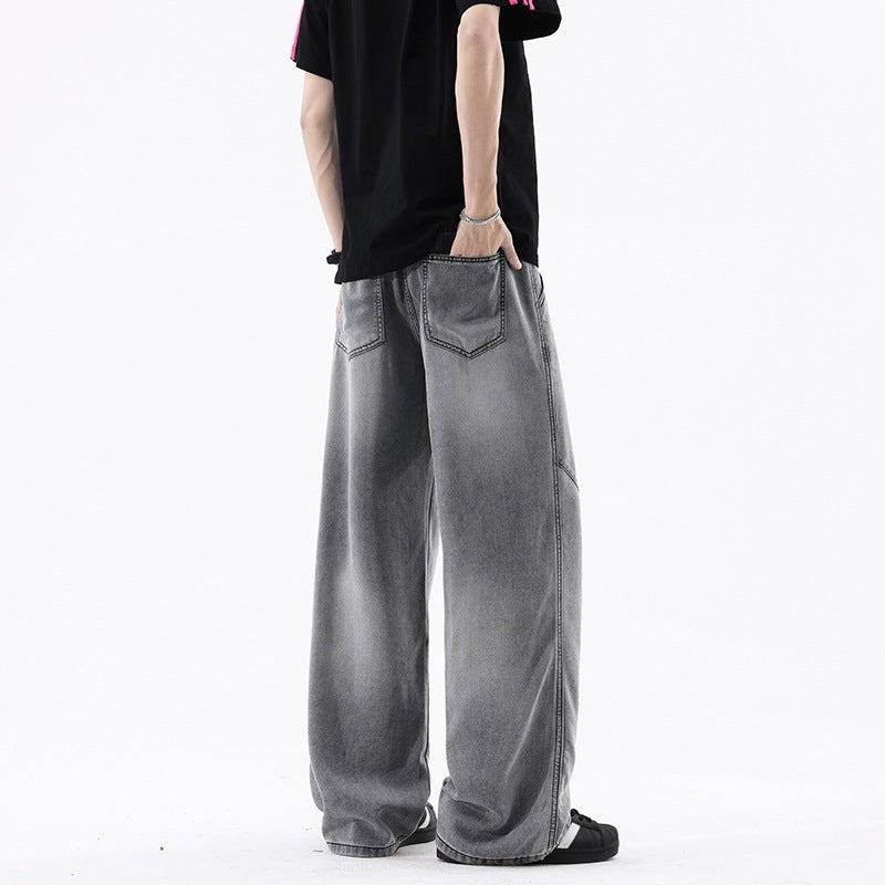 Lycra Ice Silk Men's Jeans Slim Straight Leg Pants
