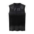 Gradient letter printed vest