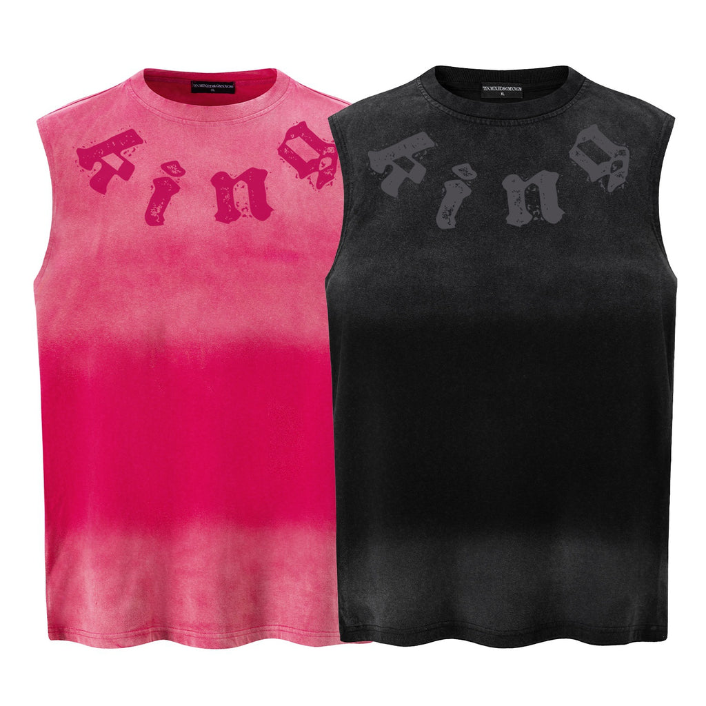 Gradient letter printed vest