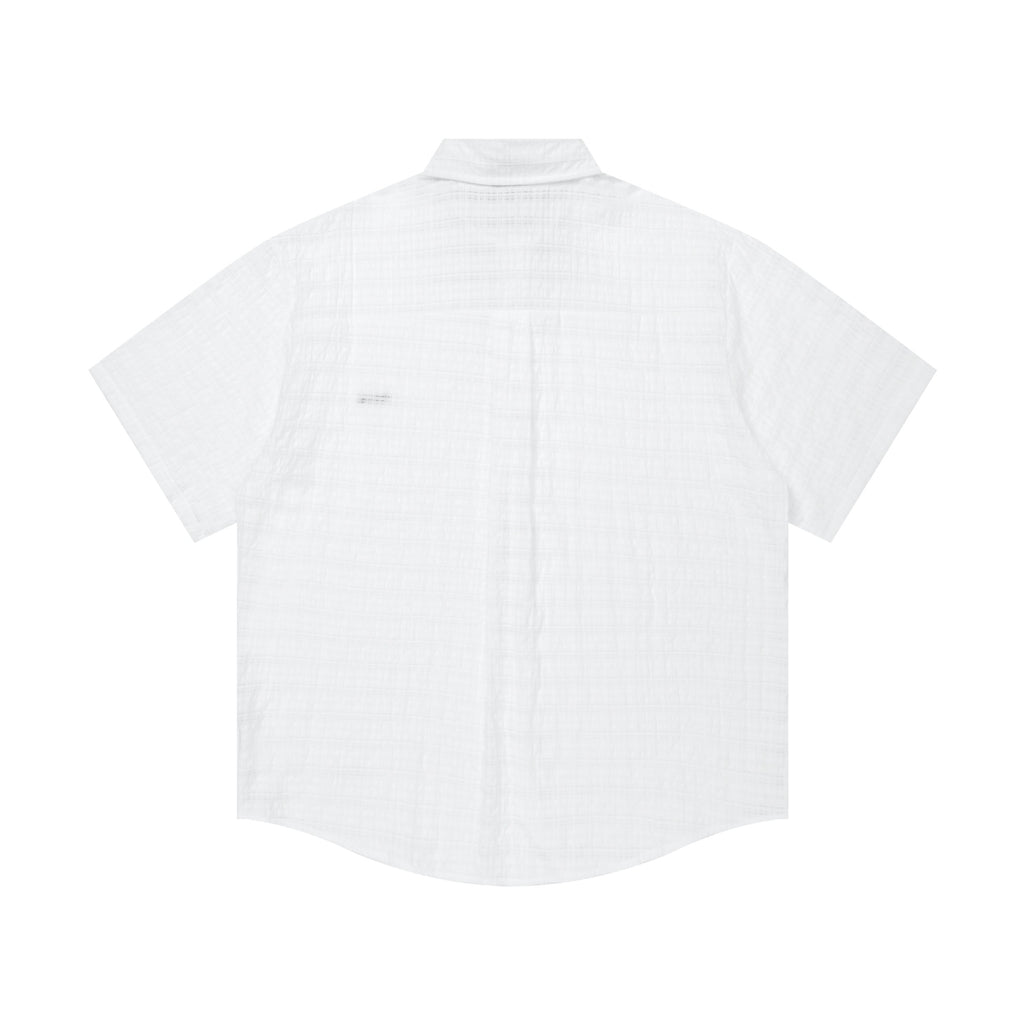 Pocket letter embroidered logo short sleeved shirt