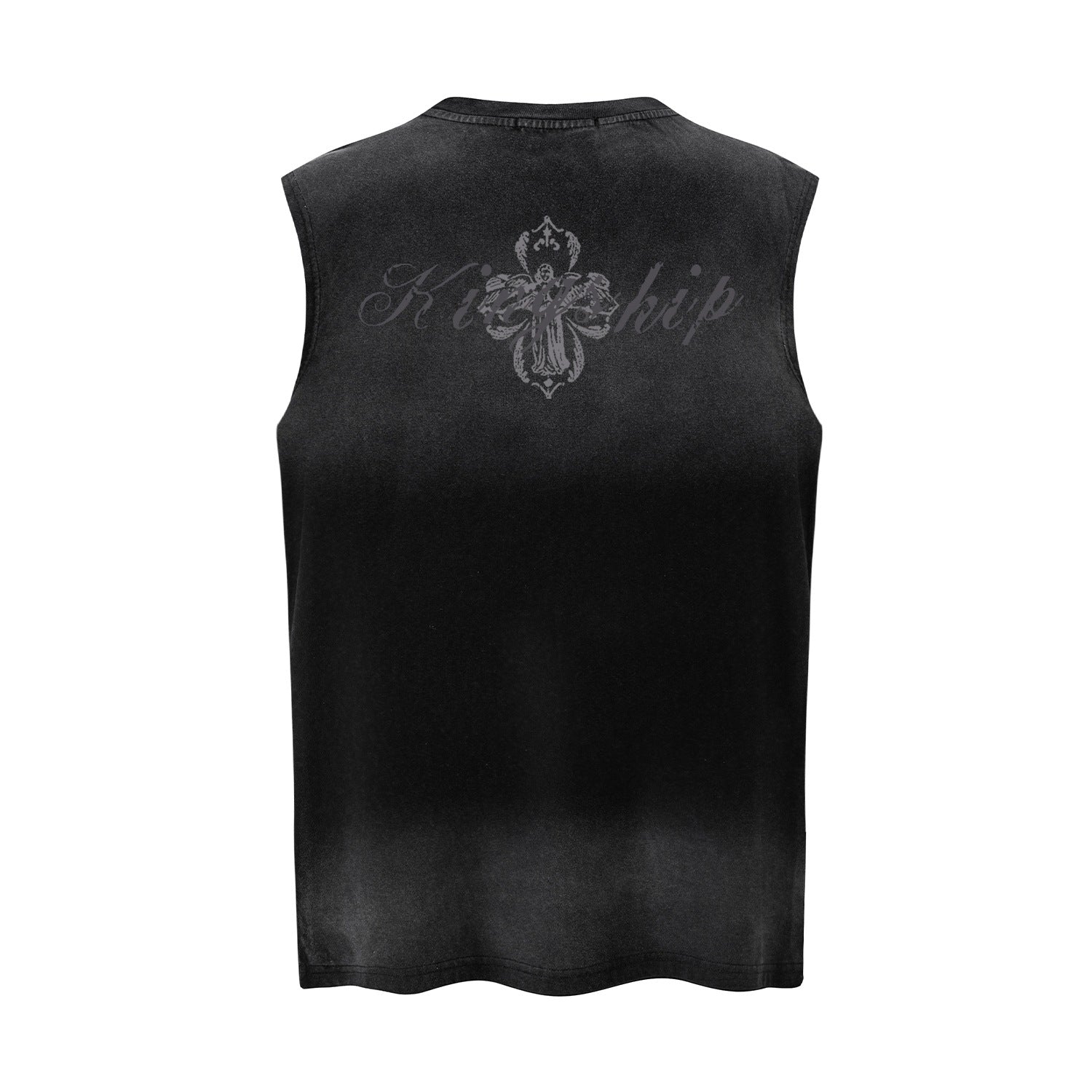 Gradient letter printed vest