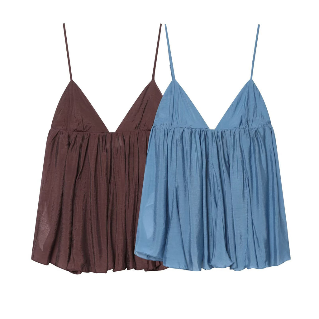 Hot girl sexy V-neck hanging suspender top