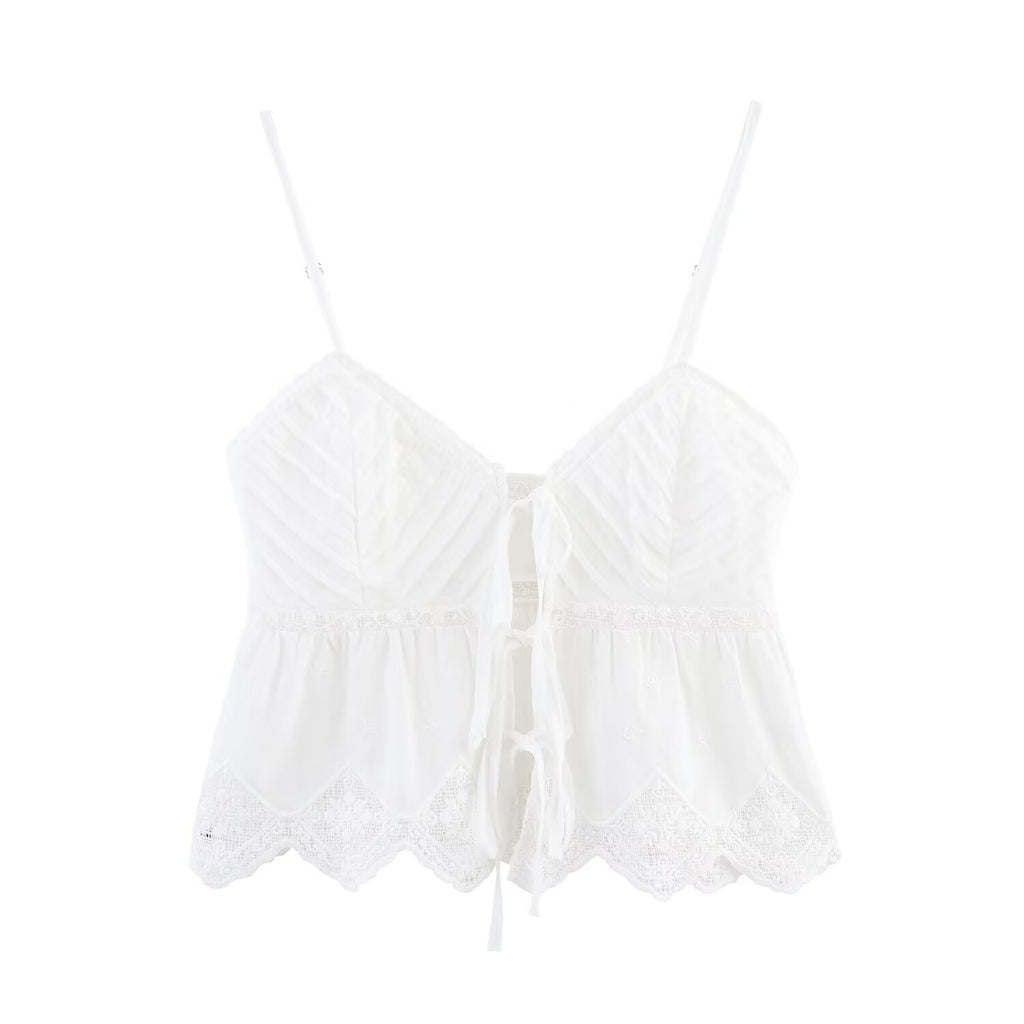 Spicy girl embroidered short camisole top