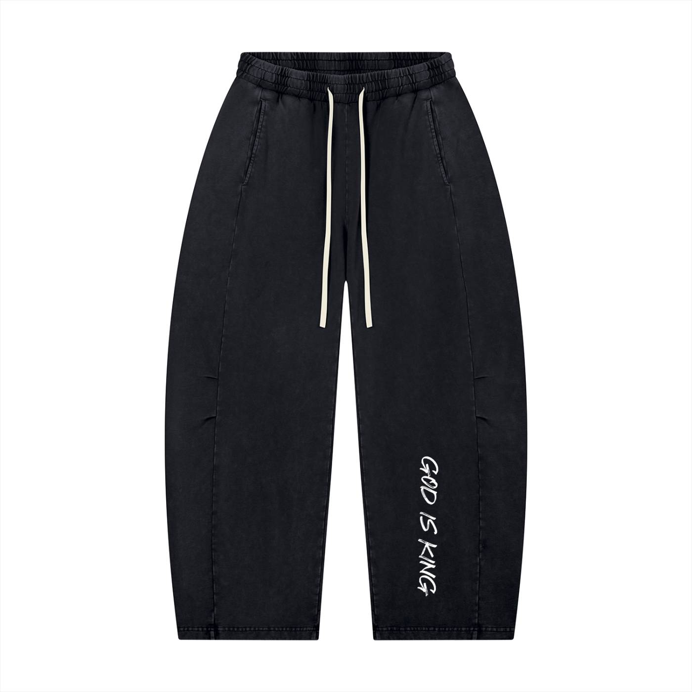 Unisex Mineral Wash Barrel Leg Pants
