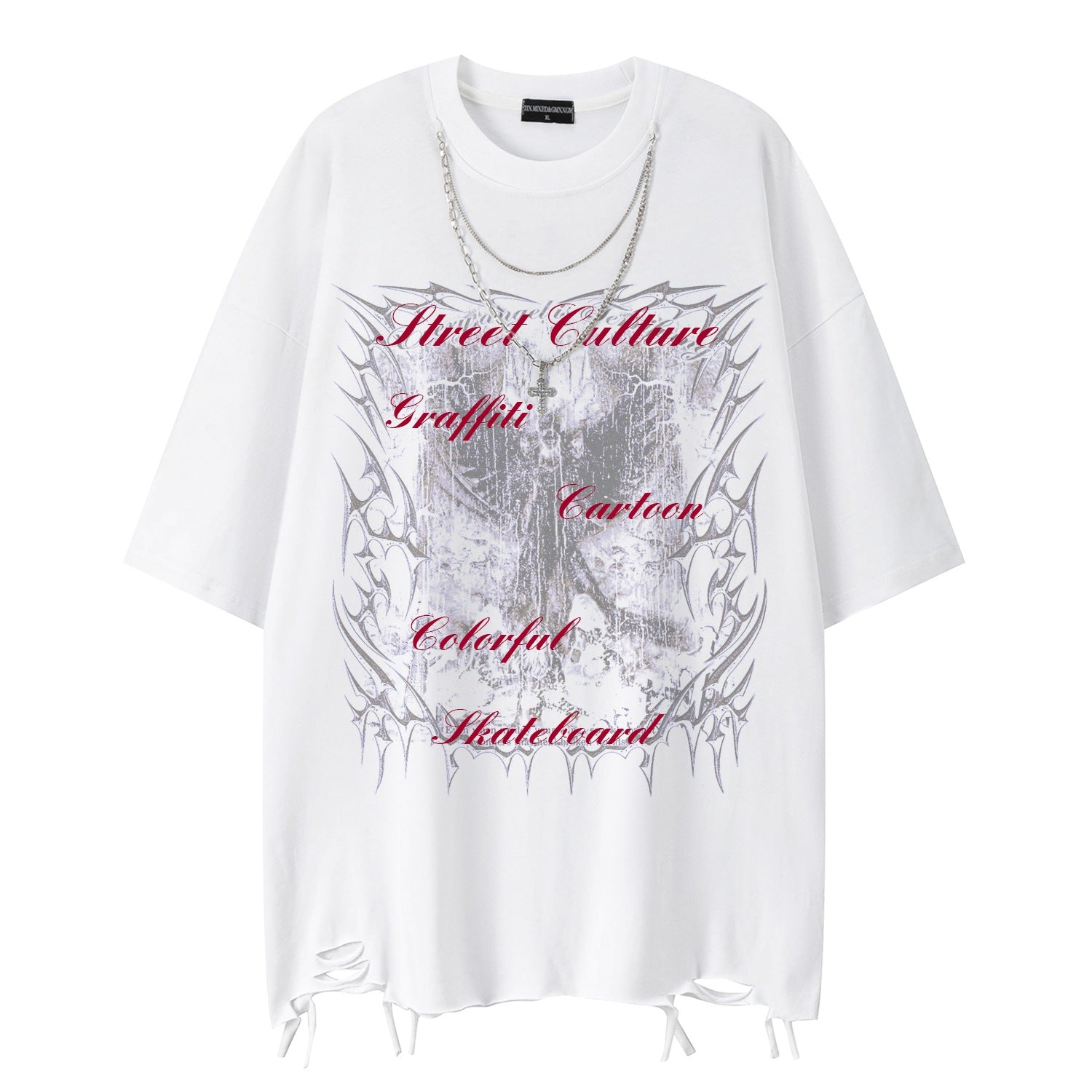 Thorn wing printed short sleeved shirt