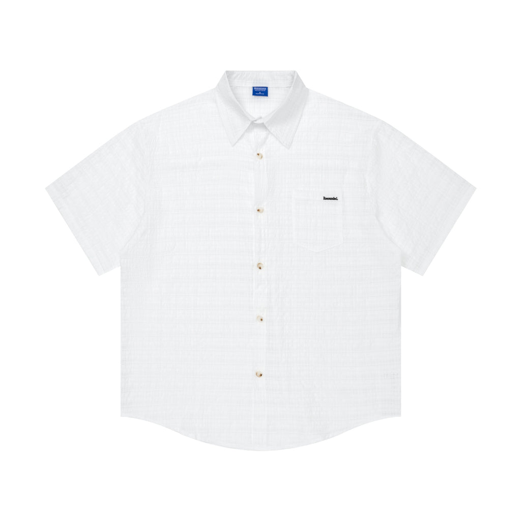 Pocket letter embroidered logo short sleeved shirt