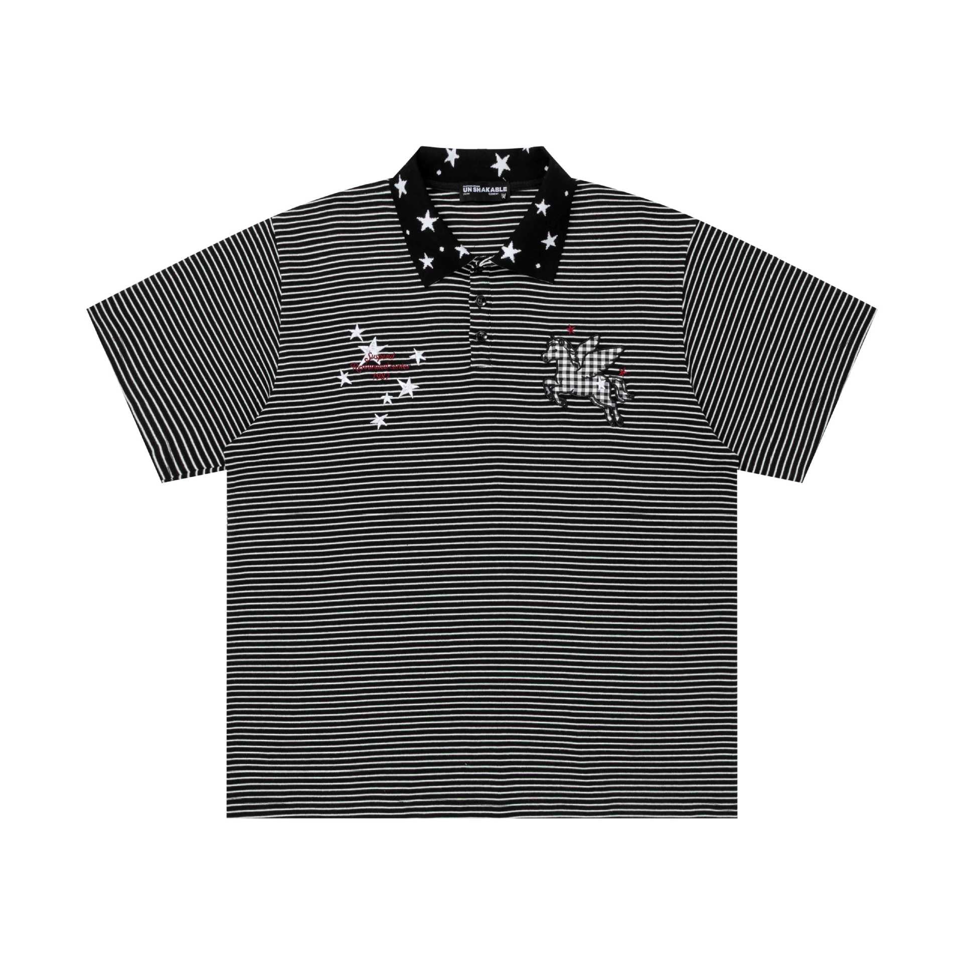 Embroidered collar short sleeved shirt