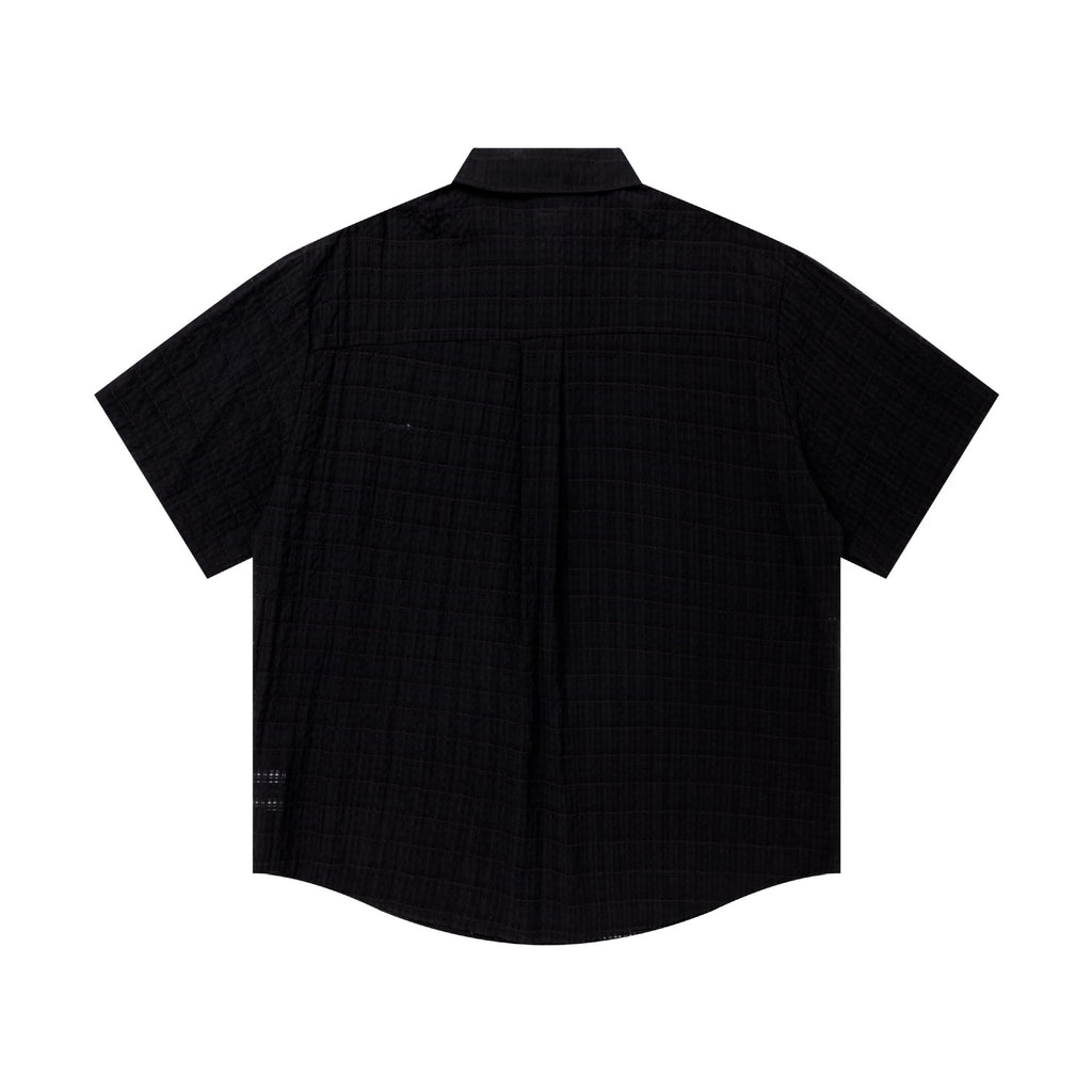 Pocket letter embroidered logo short sleeved shirt