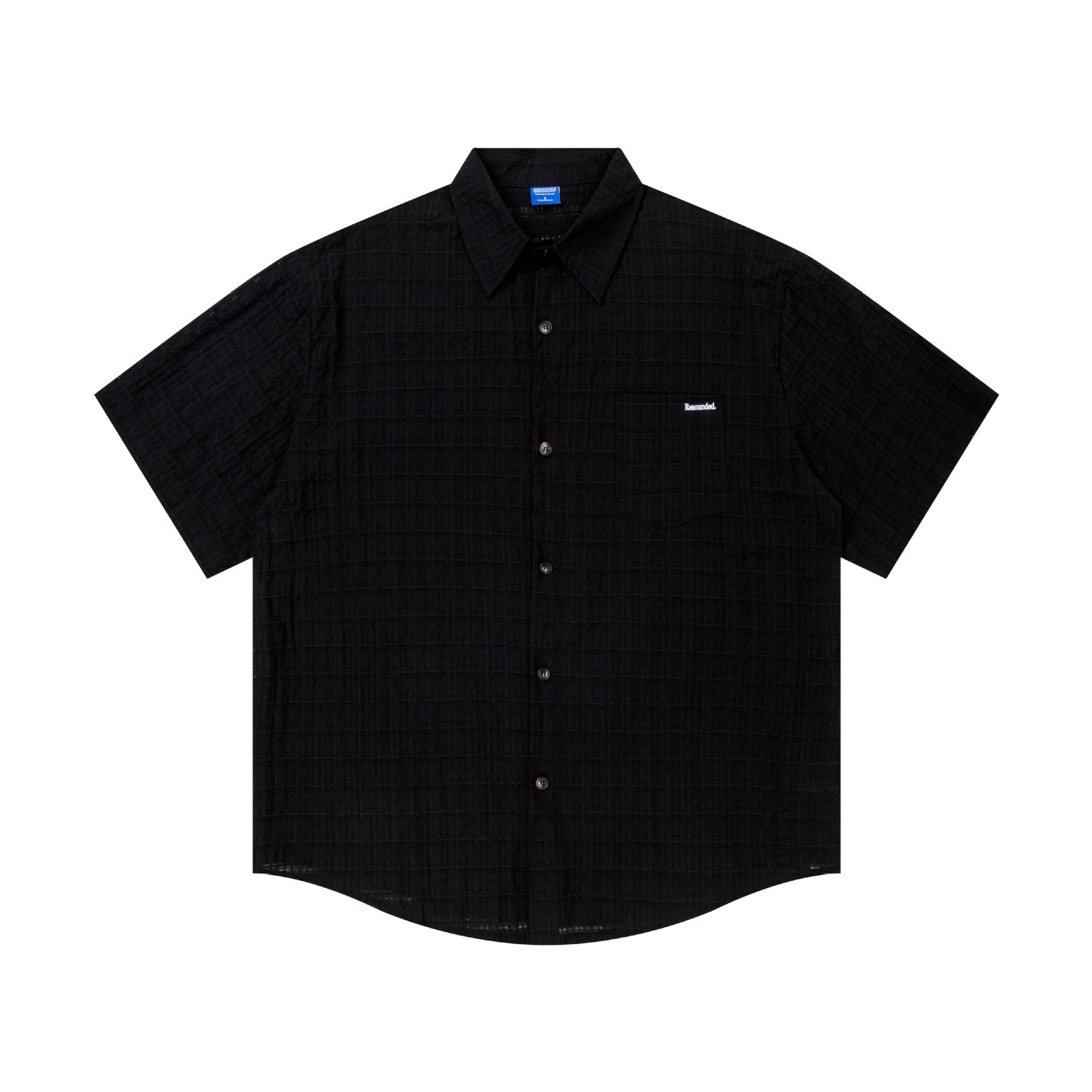 Pocket letter embroidered logo short sleeved shirt